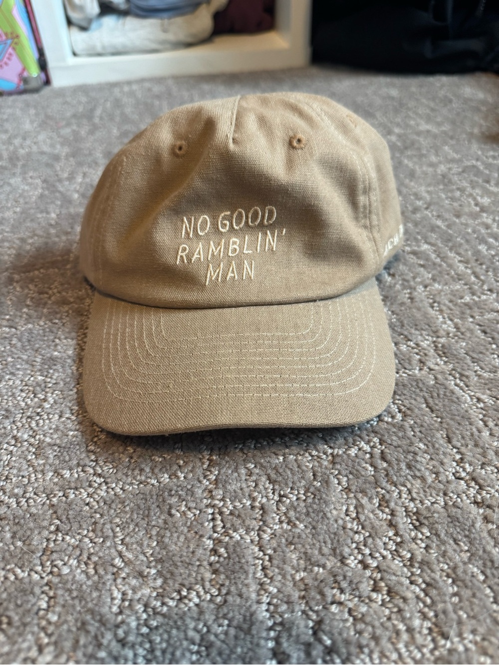 No Good Ramblin' Man Embroidered Cap - Tan
